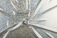 Luxury Elastic Snakeskin Foil Fabric Material - SILVER